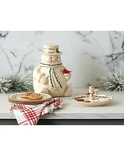 Lenox Happy Holly Days Snowman Cookie Jar Home - Image 3