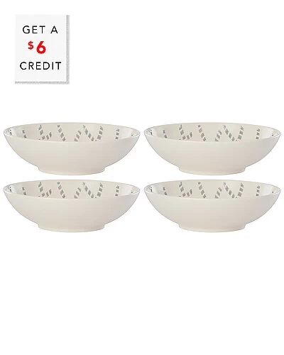 Lenox Textured Neutrals Lattice 4pc All Purpose Bowl Set With $6 Credit Home