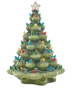 Lenox Treasured Traditions Green Light-Up Tree Figurine Home