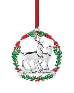 Lenox 2022 Our 1st Christmas Metal Deer Ornament Home