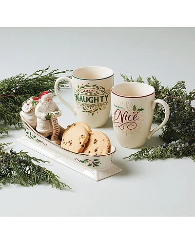 Lenox Holiday Santa's Sleigh Cracker Tray Home - Image 3