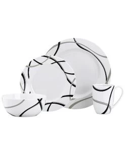 Lenox Vibe Black & Grey 4PC Dinnerware Set Home