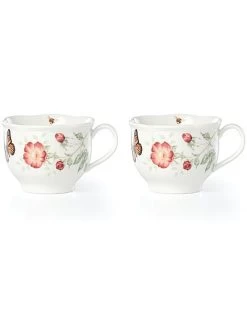 Lenox Butterfly Meadow 2Pc Latte Mug Set With $3 Credit Home