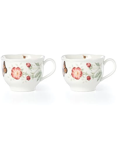 Lenox Butterfly Meadow 2Pc Latte Mug Set With $3 Credit Home