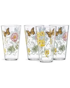 Lenox Butterfly Meadow Acrylic 4Pc Highball Glass Set With $4 Credit Home