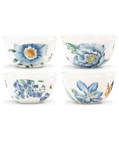 Lenox Butterfly Meadow Blue 4Pc Dessert Bowl Set With $5 Credit Home
