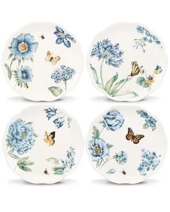Lenox Butterfly Meadow Blue 4Pc Dessert Plate Set With $5 Credit Home