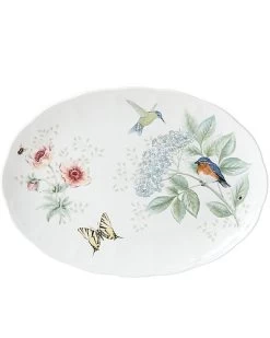Lenox Butterfly Meadow Flutter Eastern Bluebird Oval Serving Platter With $10 Credit Home