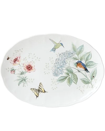 Lenox Butterfly Meadow Flutter Eastern Bluebird Oval Serving Platter With $10 Credit Home