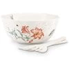 Lenox Butterfly Meadow Salad Bowl & Servers With $8 Credit Home