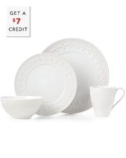 Lenox Chelse Muse Fleur White 4Pc Place Setting With $7 Credit Home