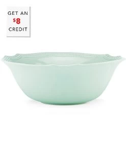 Lenox French Perle Bead Ice Blue Large Serving Bowl With $8 Credit Home