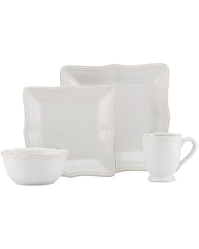 Lenox French Perle Bead White Square 4Pc Place Setting With $8 Credit Home