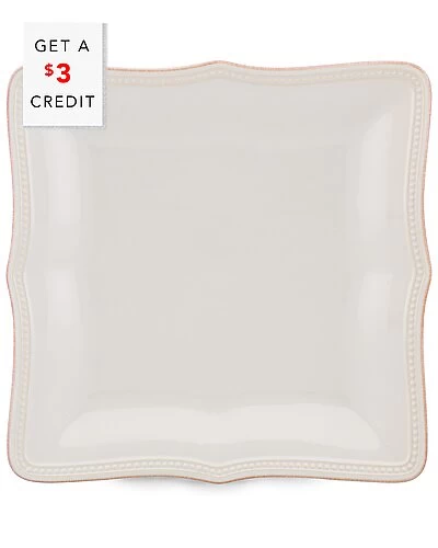 Lenox French Perle Bead White Square Dinner Plate With $3 Credit Home