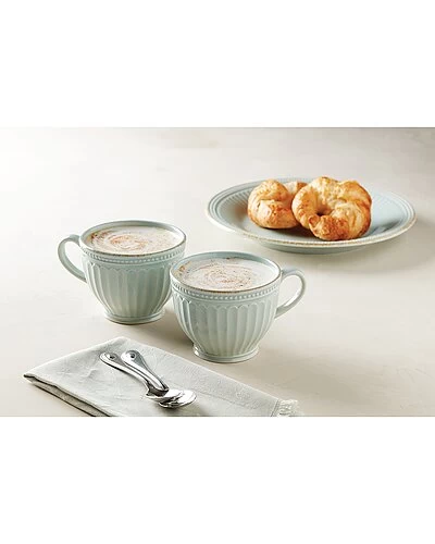Lenox French Perle Groove Blue 2Pc Latte Mug Set With $3 Credit Home - Image 3