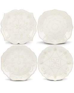 Lenox French Perle White 4Pc Assorted Dessert Plate Set With $6 Credit Home