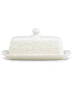 Lenox French Perle White Covered Butter Dish With $4 Credit Home