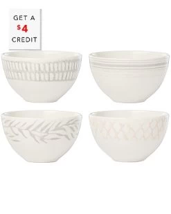 Lenox Textured Neutrals 4pc Fruit Bowl Set With $4 Credit Home