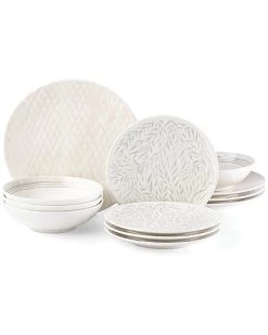 Lenox Textured Neutrals Linen 12pc Set With $16 Credit Home