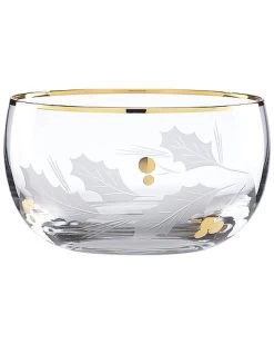 Lenox Holiday Gold Glass Nut Bowl Home