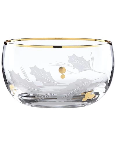 Lenox Holiday Gold Glass Nut Bowl Home