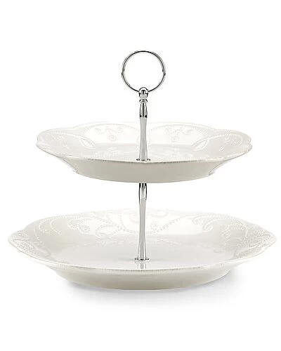 Lenox French Perle White 2-Tiered Server With $7 Credit Home
