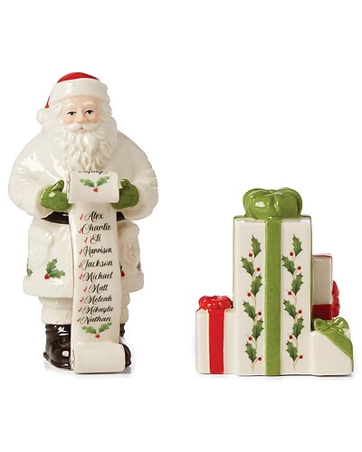 Lenox Holiday Santa's List Salt & Pepper Set Home