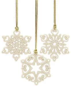 Lenox Mini Snowflake 3pc Ornament Set Home