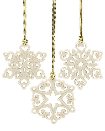 Lenox Mini Snowflake 3pc Ornament Set Home