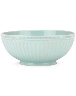 Lenox French Perle Groove Ice Blue Medium Serving Bowl With $8 Credit Home