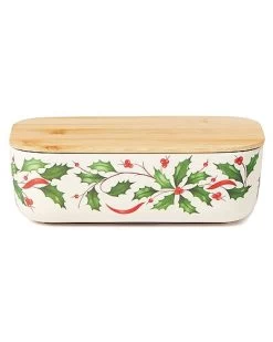 Lenox Holiday Bamboo Storage Container & Lid Home