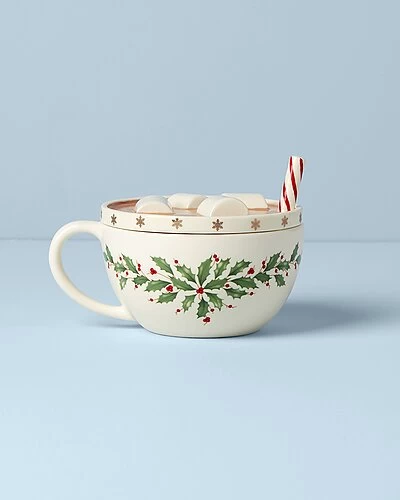Lenox Holiday Cocoa Mug Covered Candy Dish Home - Image 2
