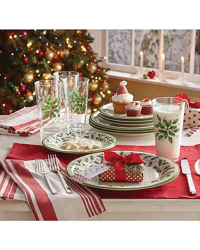 Lenox Holiday 4pc Melamine Dinner Plate Set Home - Image 2