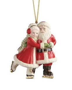 Lenox Ice Skating Santa & Mrs. Claus Ornament Home