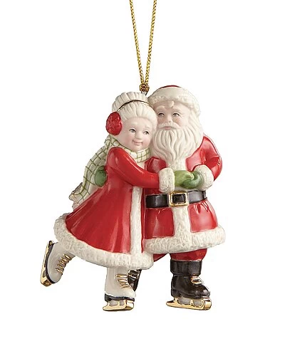 Lenox Ice Skating Santa & Mrs. Claus Ornament Home