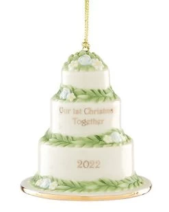 Lenox 2022 1st Christmas Together Cake Ornament Home