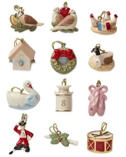 Lenox Twelve Days Of Christmas Mini 12pc Ornament Set Home