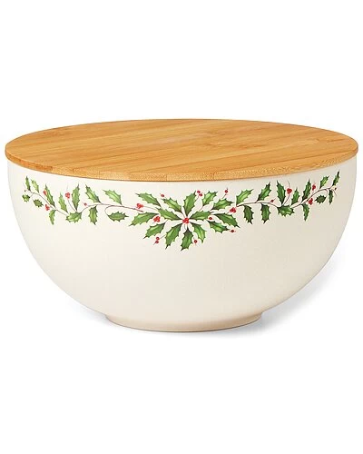 Lenox Holiday Bamboo Serving Bowl & Lid Home