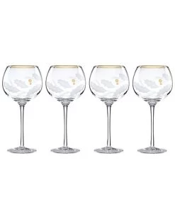 Lenox Holiday Gold 4pc Balloon Glass Set Home